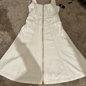 INC International Concepts Cream Midi Dress with Zipper